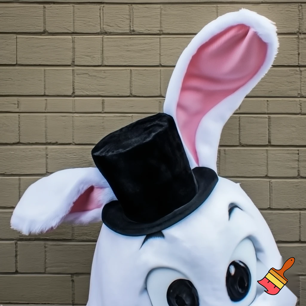 Easter bunny mascot costume top hat