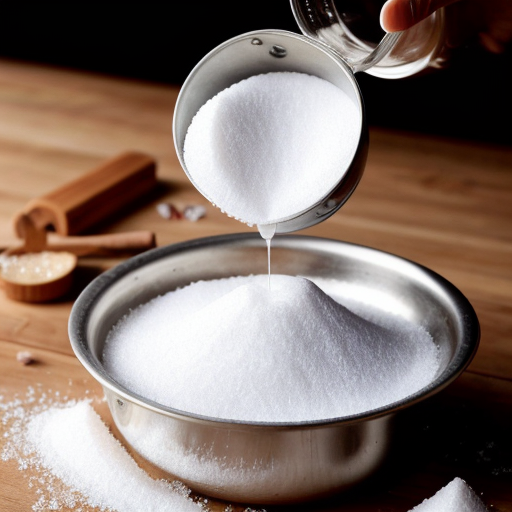 sugar getting poured through a sieve