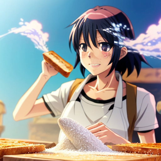salt bring poured on bread