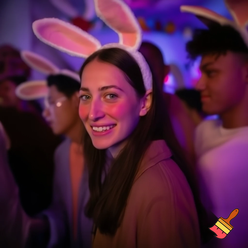 Easter bunny club with Easter bunny ears headband