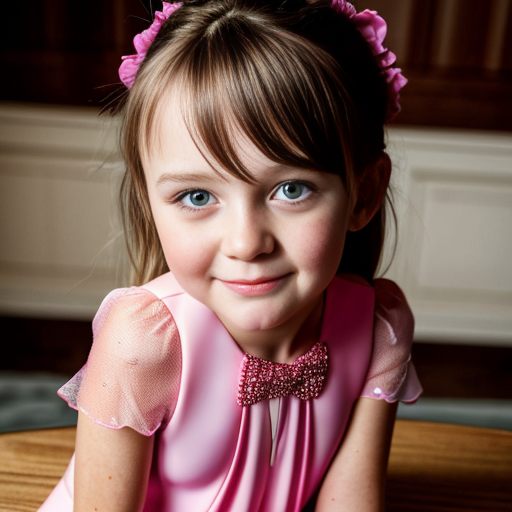 girl daughter, on the table, party dress, close up