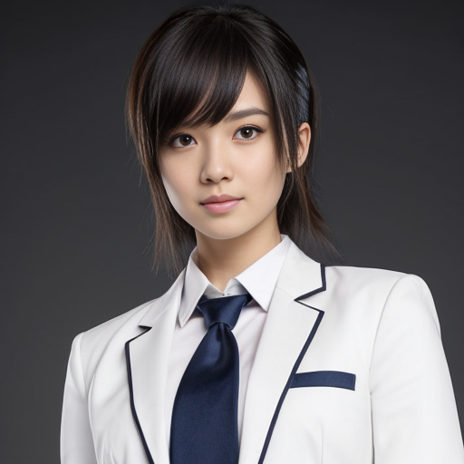 Haruka Sakura from Wind Breaker anime, male character, upper body portrait, serious and silent expression, battle-ready stance with slightly turned shoulders, hair shoulder-length, straight with slight waves at ends, left side hair white, right side hair black, hair slightly messy and flowing with motion, heterochromia eyes: left eye gold, right eye dark blue, sharp and focused gaze, natural anime skin tone, wearing standard Furin High School uniform with small tears and battle damage details, white shirt slightly rumpled, navy blazer with emblem, red necktie, hands clenched and ready for combat, anime-style gloves on hands, dynamic pose suggesting imminent action, subtle motion lines for movement, simple light-colored background, clean and sharp anime line art, vibrant and saturated anime colors, realistic shadows and highlights on hair and clothing, determined and calm demeanor, slight wind effect making hair and tie move, upper body emphasis showing shoulders and chest area clearly, faithful to original character design, intense and focused aura.