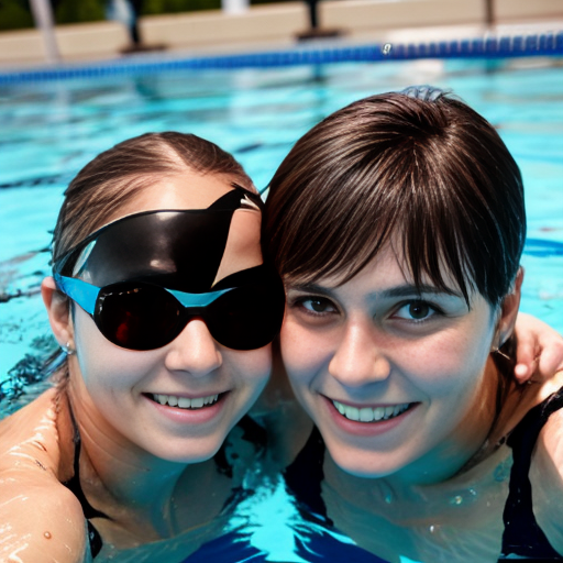 Goretzka and Vanessa at the pool