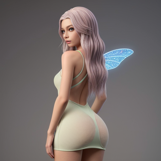 Make the fairy’s skin colour light hazelnut brown change the hair colour to brown  and make her wings  light pink and make the dress a tiny bit longer just long enough to her thighs from the front and back change the hairstyle to a butt length long hair and change the dress colour to pastel green and make her emulate very misty pink which is semi transparent
