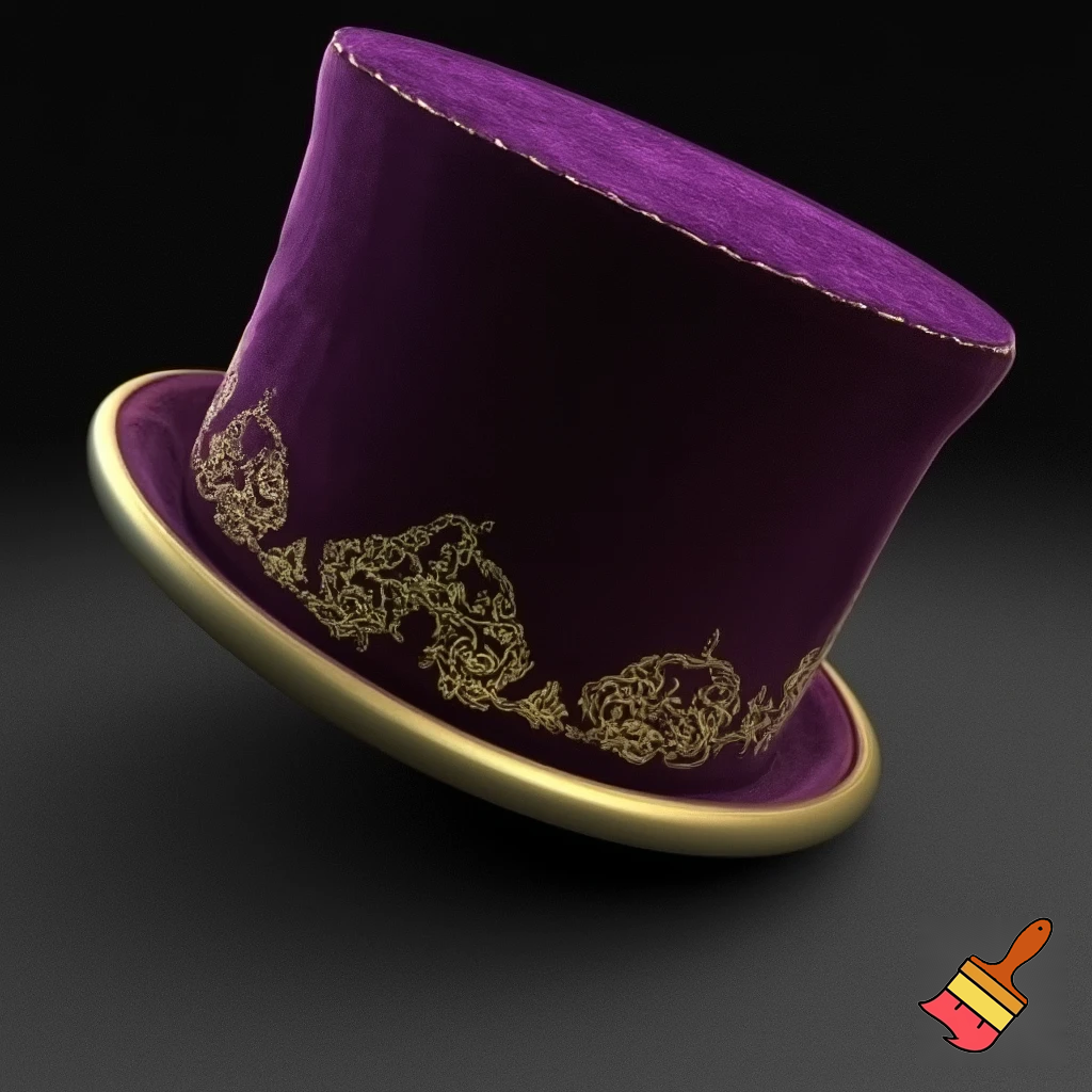 Purple and gold top hat velvet