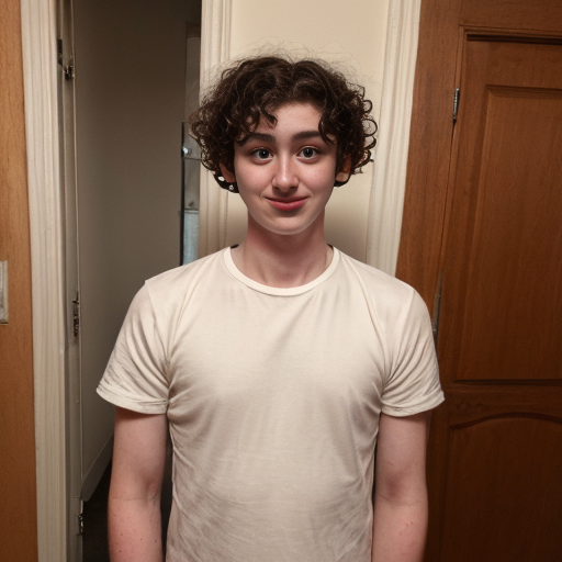 short guy who forces his voice has curls and pale skin who looks like he is malnutrtioned