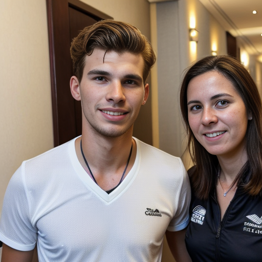 Goretzka and Vanessa at the hotel 