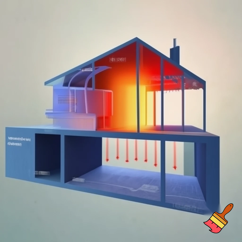  Diagrams or labelled images of a house showing where heat is lost