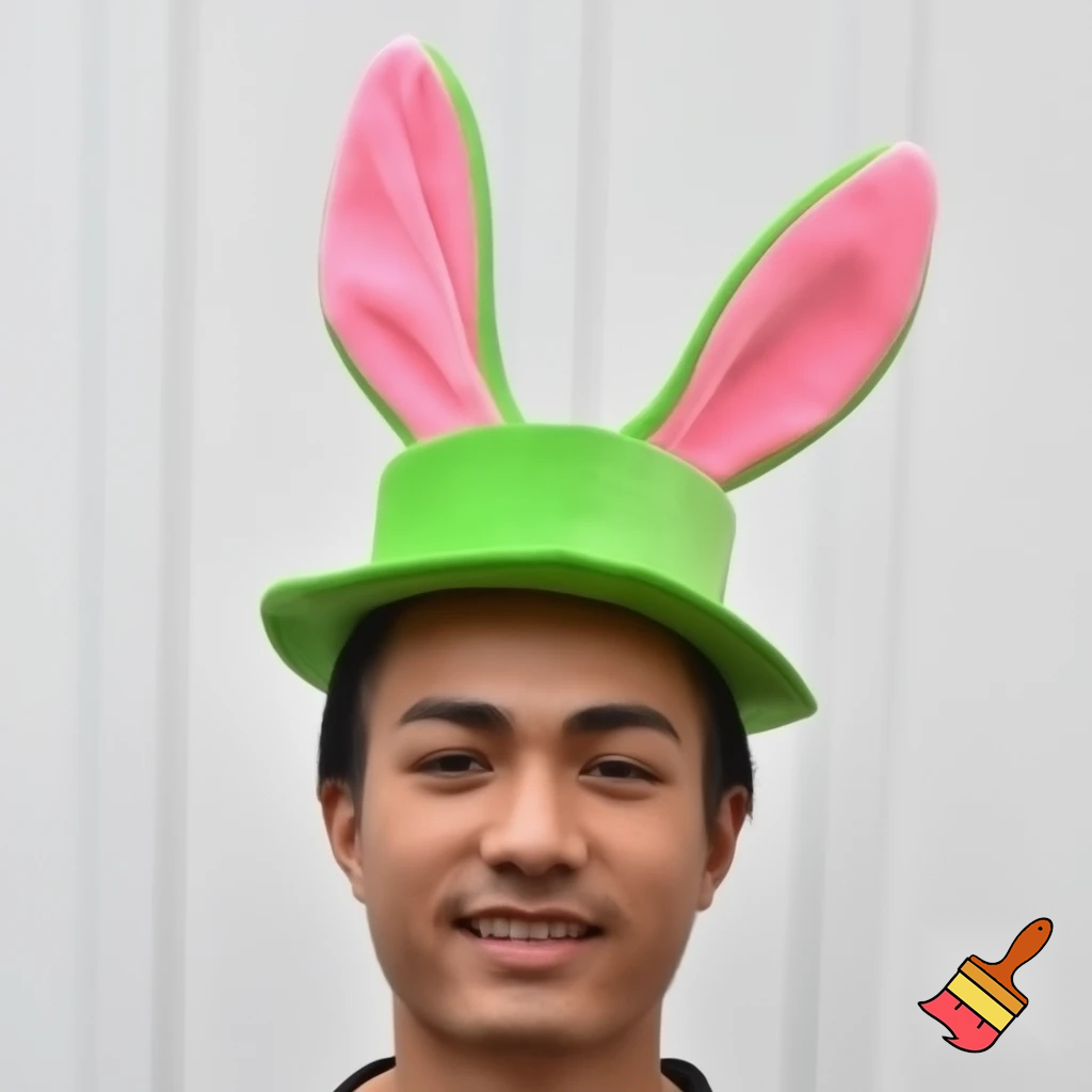 Easter bunny castle mascot top hat costume Easter bunny ears bunny head hat top hat