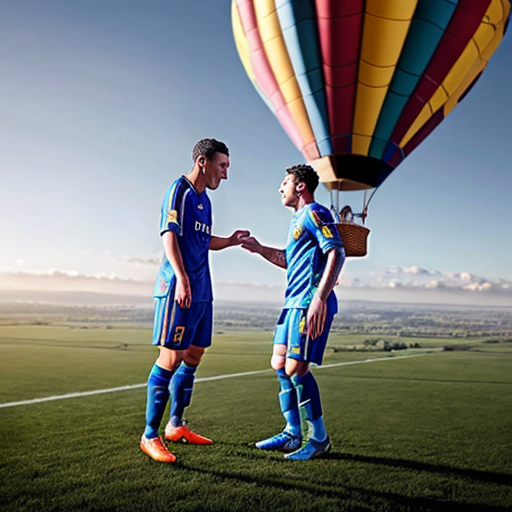 messi with ronaldo in hot air balloon together