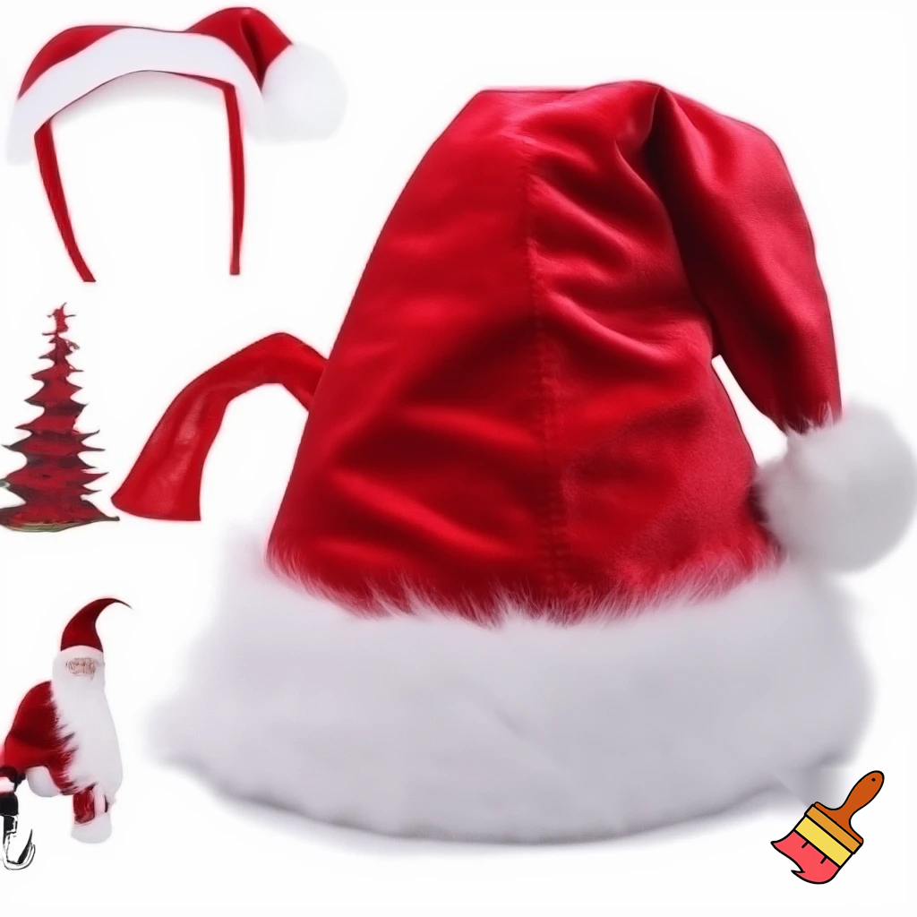 Christmas wizard hat velvet and fabric Santa Claus hat
