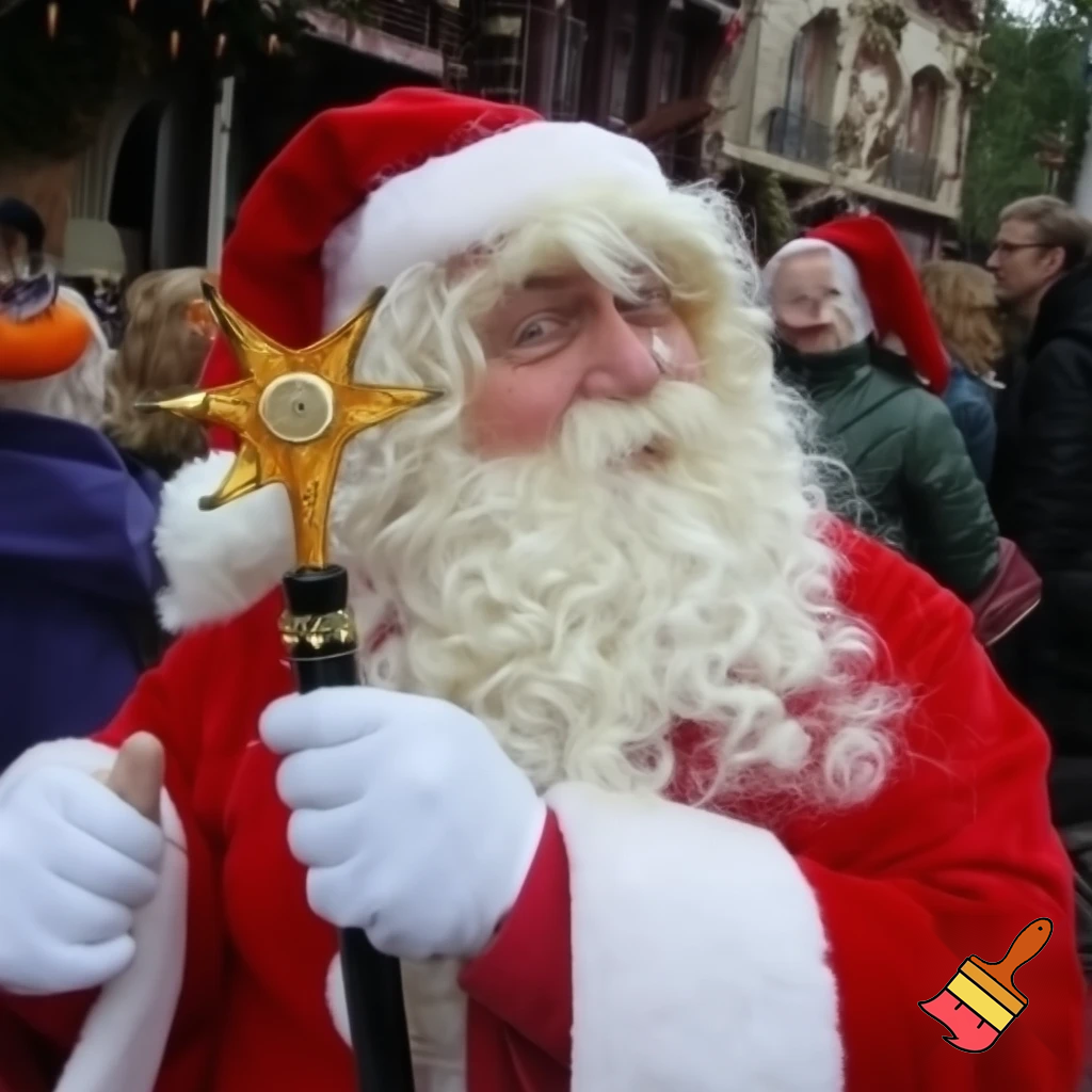 Santa Claus Pennwell Disney🇫🇷 wizard Santa Claus Santa Claus real person Disneyland Paris Santa Claus in Paris the wizard💫🏰 a wizard hat Magic Star wand