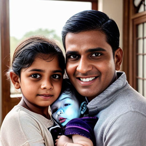 photorealistic cinematic family scene 16:9, Brahmin family in modest home, young boy standing out with divine innocent glow, parents in background, emotional contrast, no text --ar 16:9 --stylize 300 --v 6