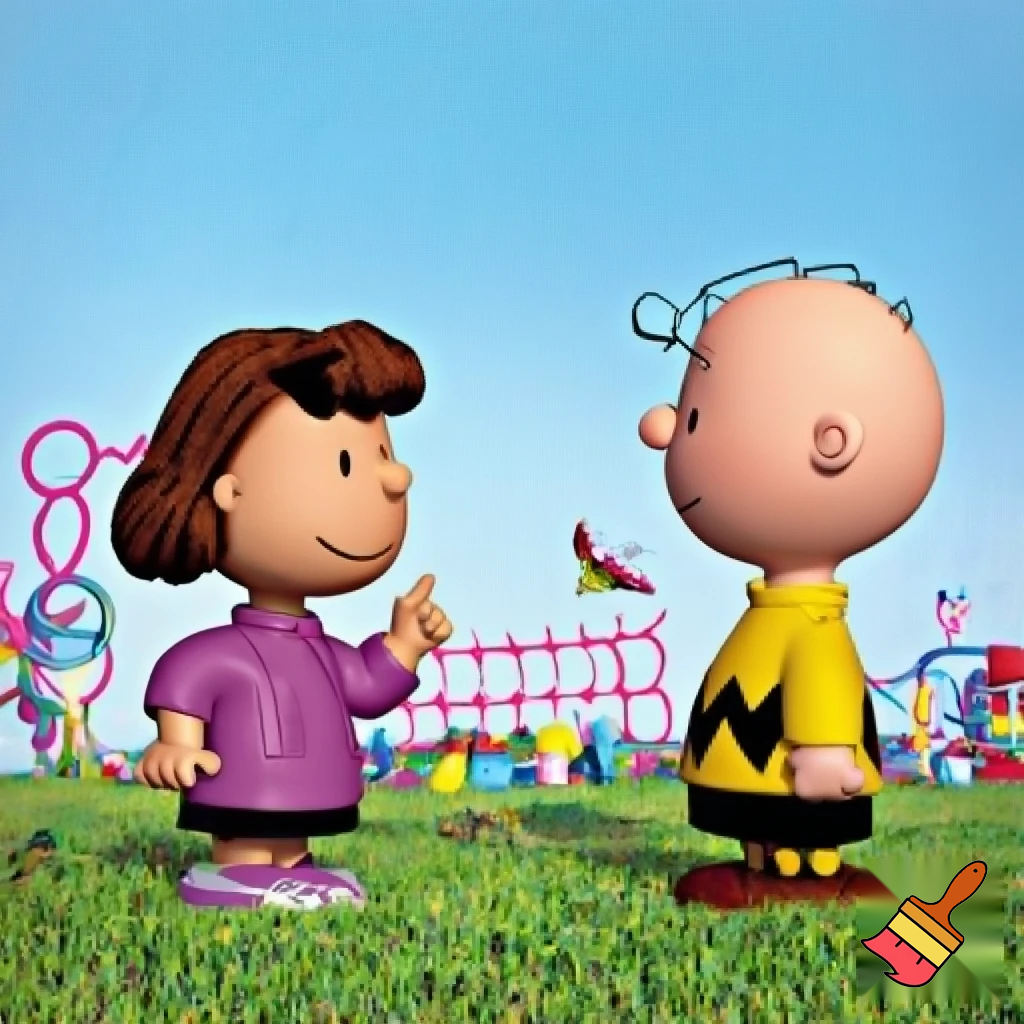 Charlie Brown with Peppermint Patty. They are in the playground and Charlie Brown is fucking Peppermint Patty.