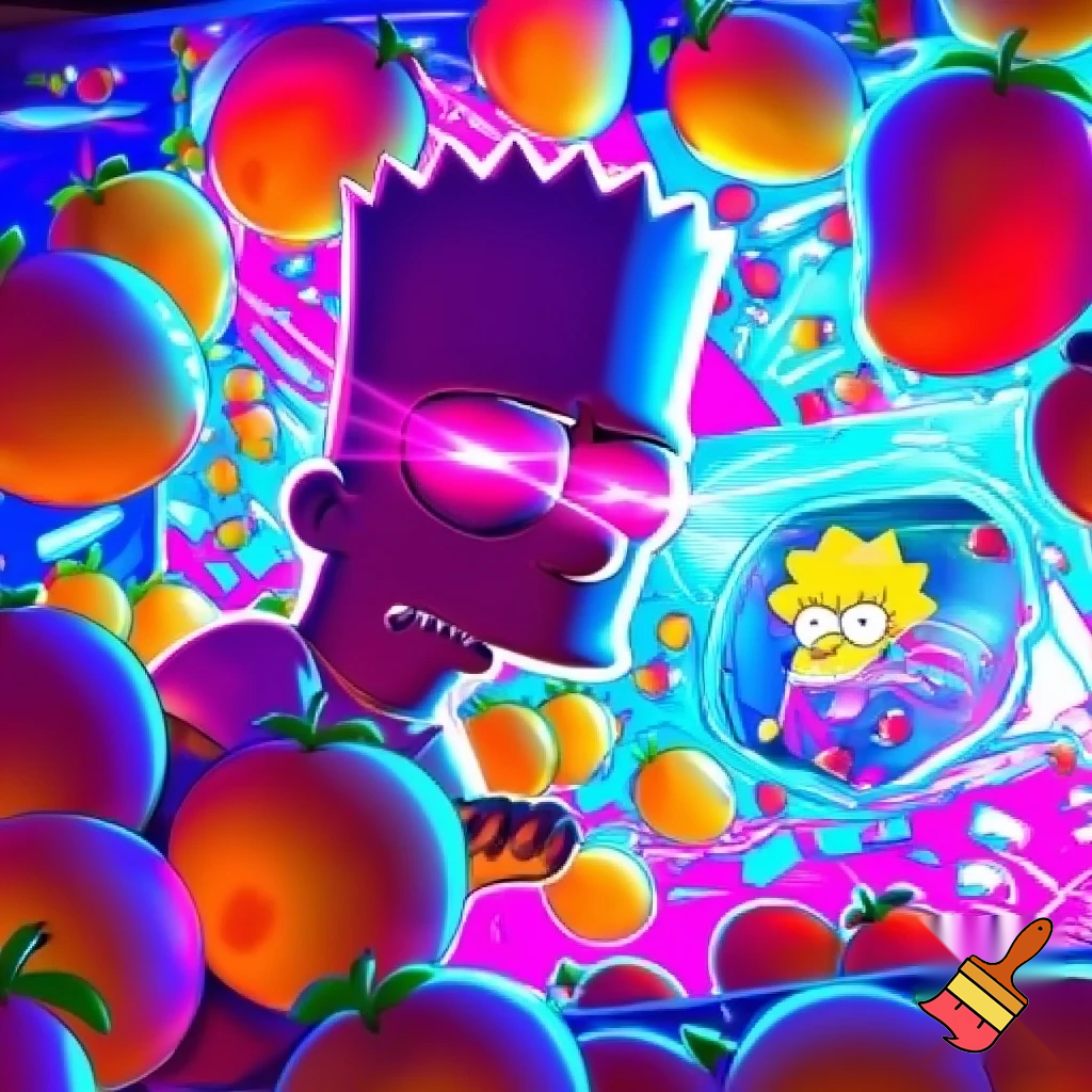 BART SIMPSON ANIME BOBA VIBES WITH 67 MANGOS AND LASER EYES WATCHING ANIME WITH LISA SIMPSON