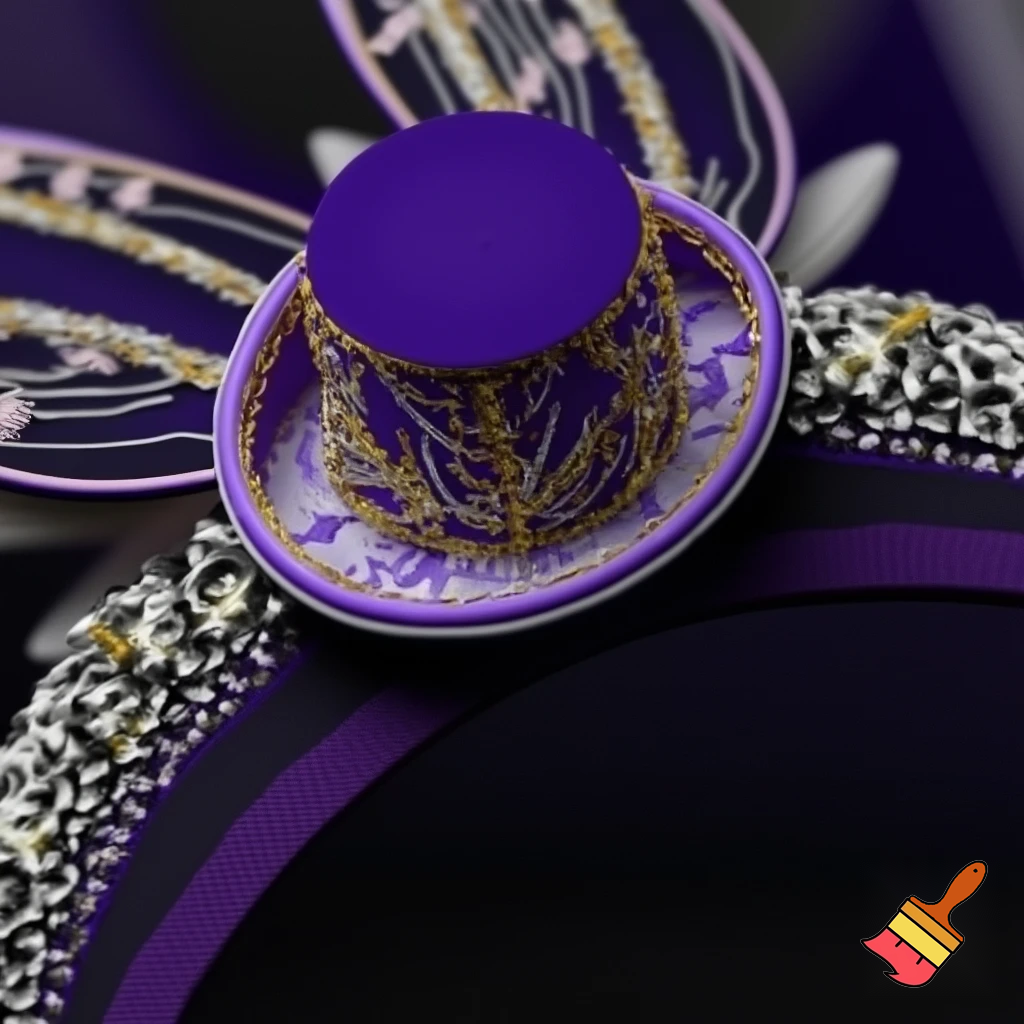 Easter bunny top hat headband, purple and white gold and silver top hat black purple dark purple special hat in delicate purple white, purple and white gold