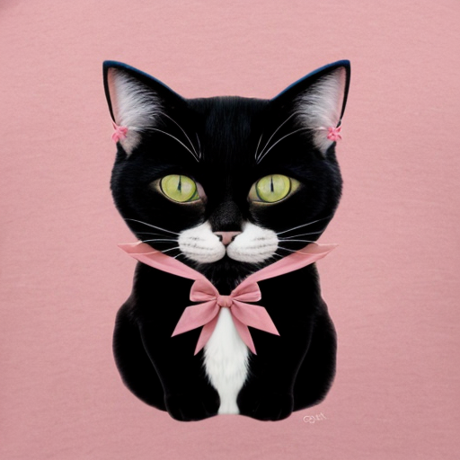 pink cat with a bow