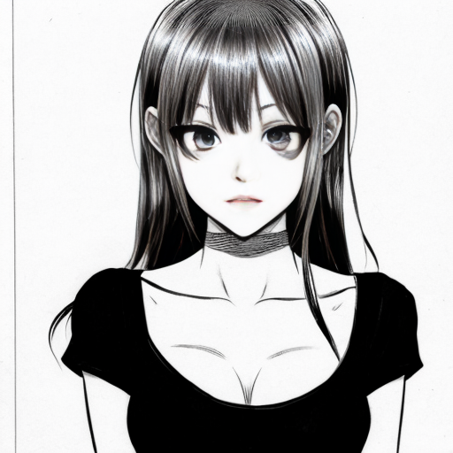 fait la en noir et blanc et plus style manga c une fille cheuveux long et tres 
ebourife   adolessante de 16 ans tres serieuse
 avec un corp parfait




