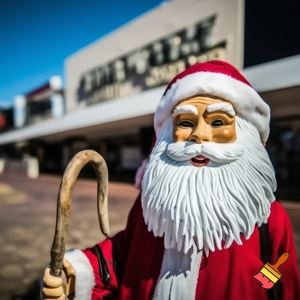 Santa Claus, Russia walking stick with the start the real Santa Claus shopping Centre in Australia
A star
