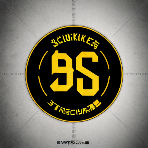 Logo JUPS in yellow color. Cyberpunk style.