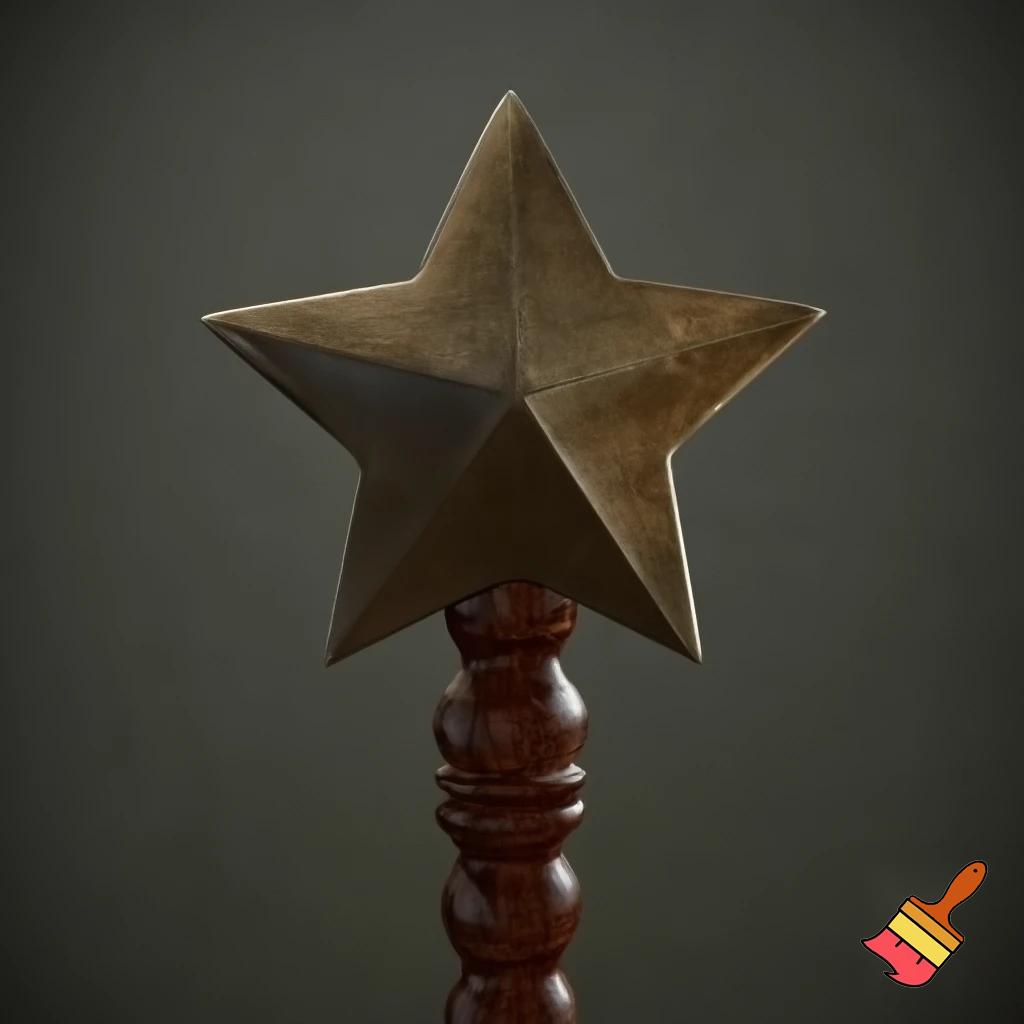 Russian Santa Claus walking stick with a star Santa Claus the real Santa Claus metal