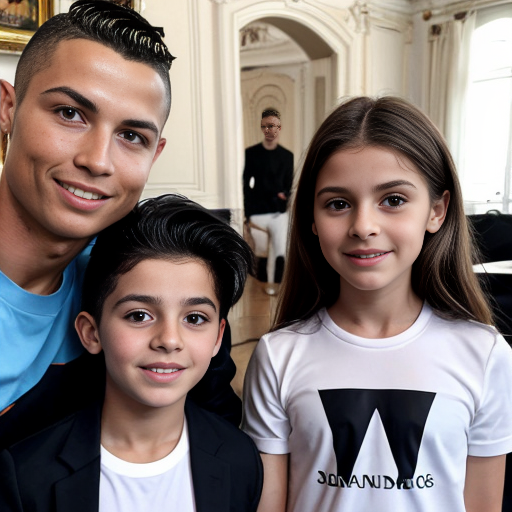 Georgina Rodriguez and Cristiano Ronaldo have 5 kids a 14 year old son Ronaldo Jr who play in the academy and have 7 year old twins eva and mateo and have a 7 year old daughter alana a 2 year old daughter bella but her twin brother angel died in 2022 and they live in a mansion in Portugal and spoke english and Spanish and Portuguese and Georgina Rodriguez is in Paris in a fashion show and Ronaldo Jr and Alana and eva and mateo is supporting Georgina 