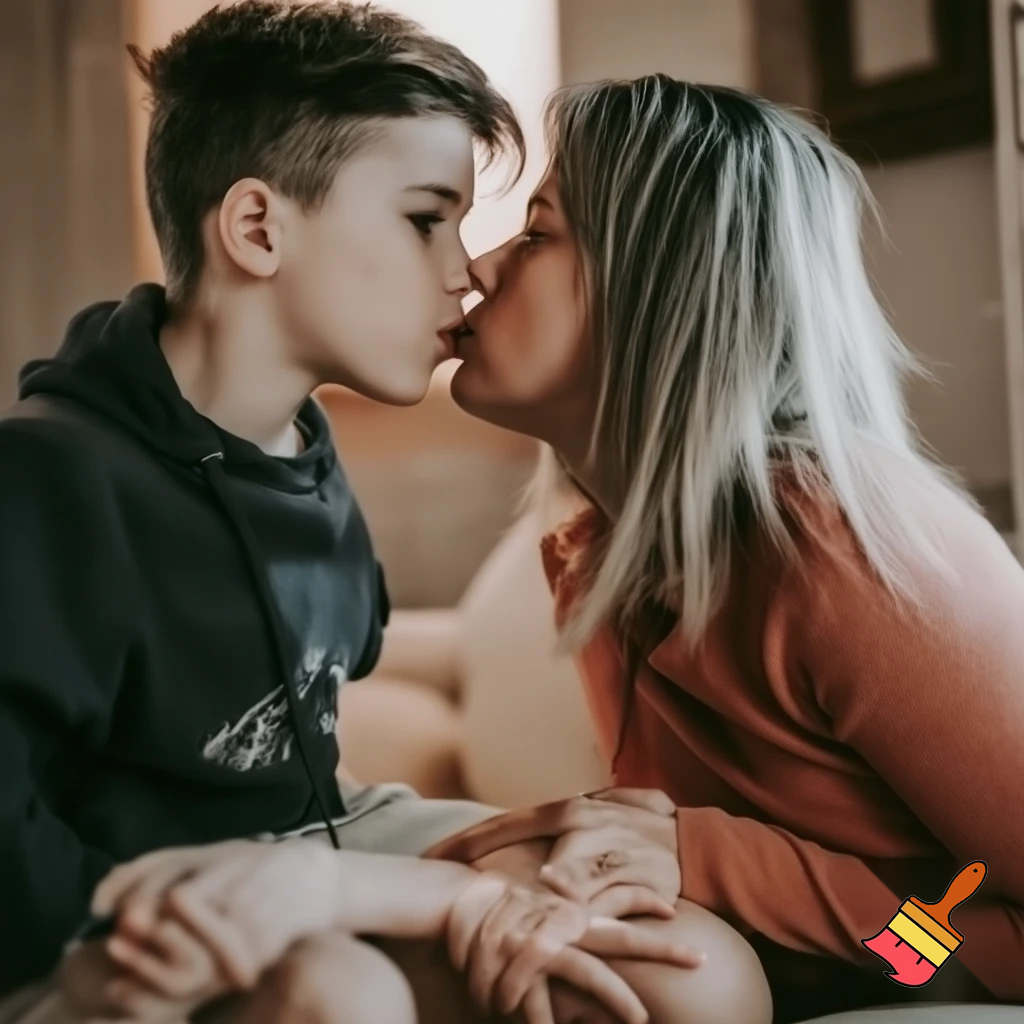 A women kissing lips here boy frind the girls is without drees
