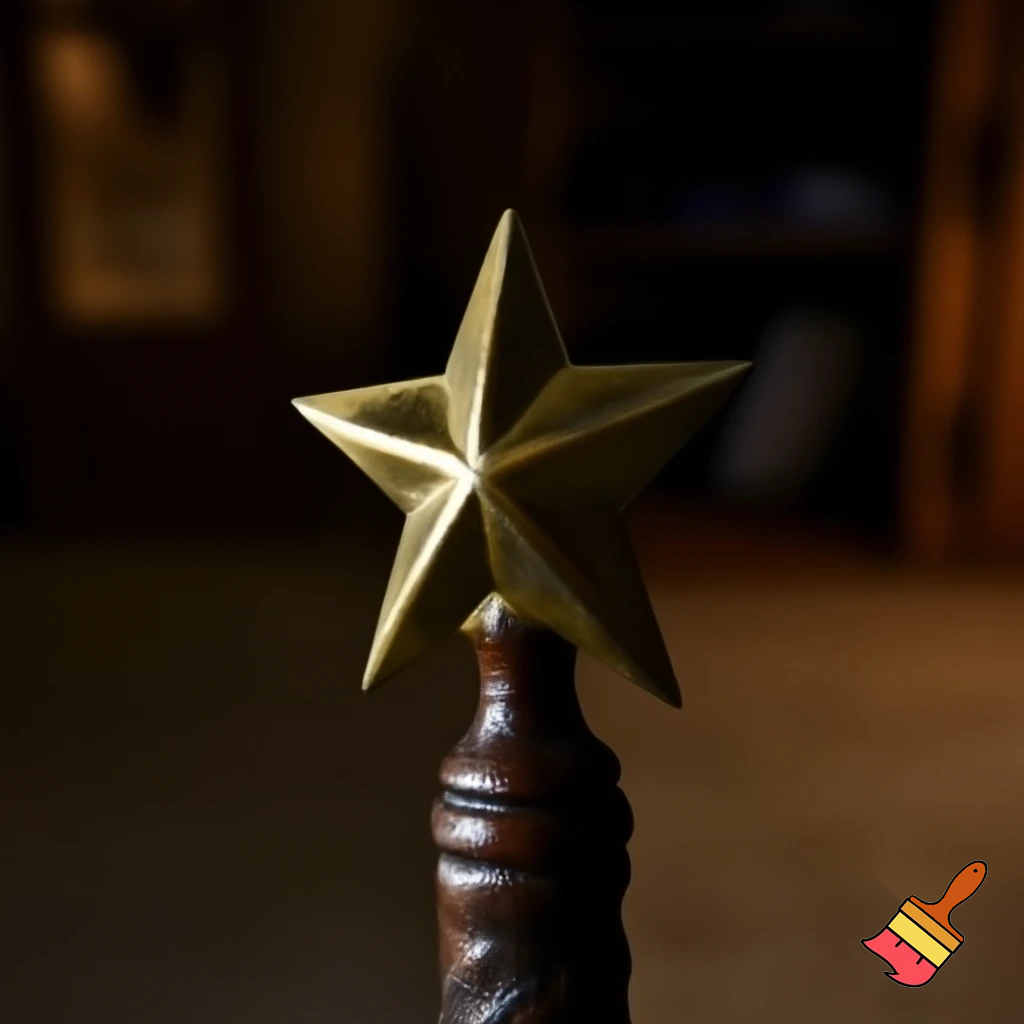 Russian Santa Claus walking stick with a star