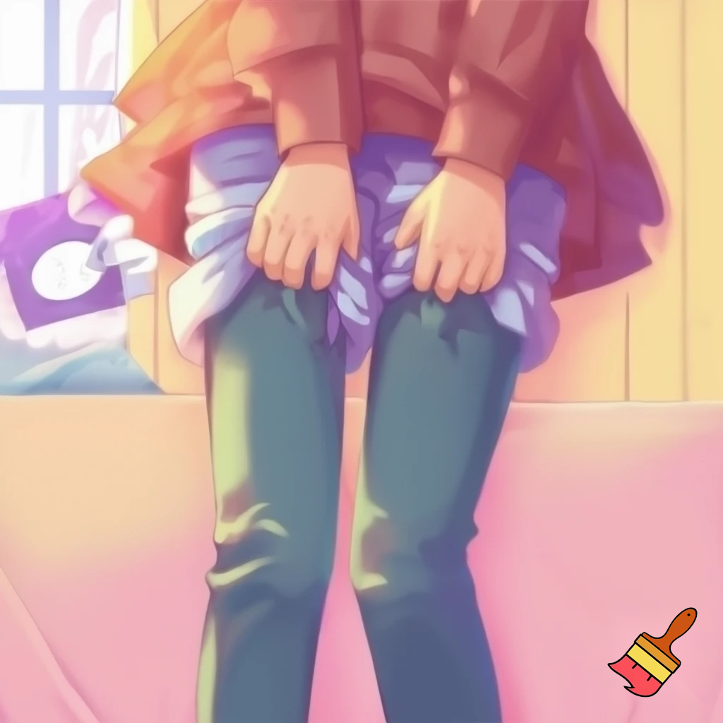 Anime girl so cool and cute is with cool clothes is touching her asses and her asses are big but cool