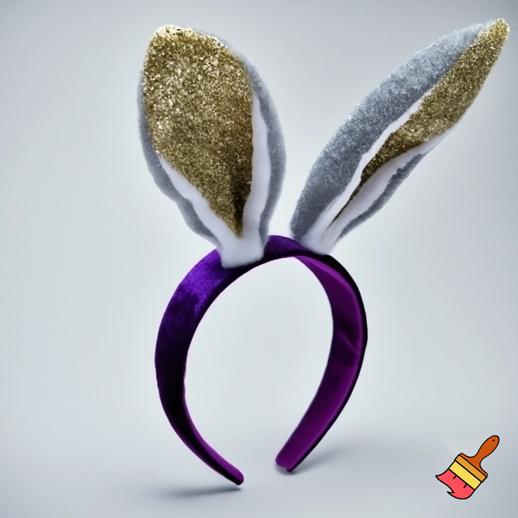 Special top hat headband Easter headband with rabbit, ears, purple and white purple and white with glitter velvet golden purple and white with glitter silver