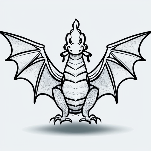 A dragon with 4 wings it looks like its snoring it has round slick scales with an orange tongue tufted hair on its head long tail with shorts barbs with huge orange eyes and a long snout with small nostrils make it look cute and more animated make it a girl dragon make it cute