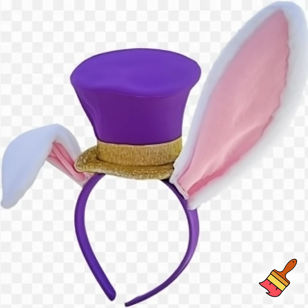 Easter top hat headband Easter bunny headband, purple and white with gold