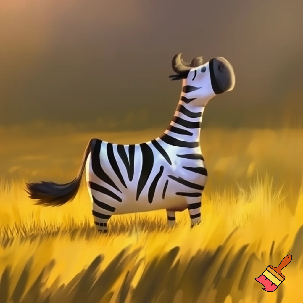 cow with zebra stripes and dog tail

