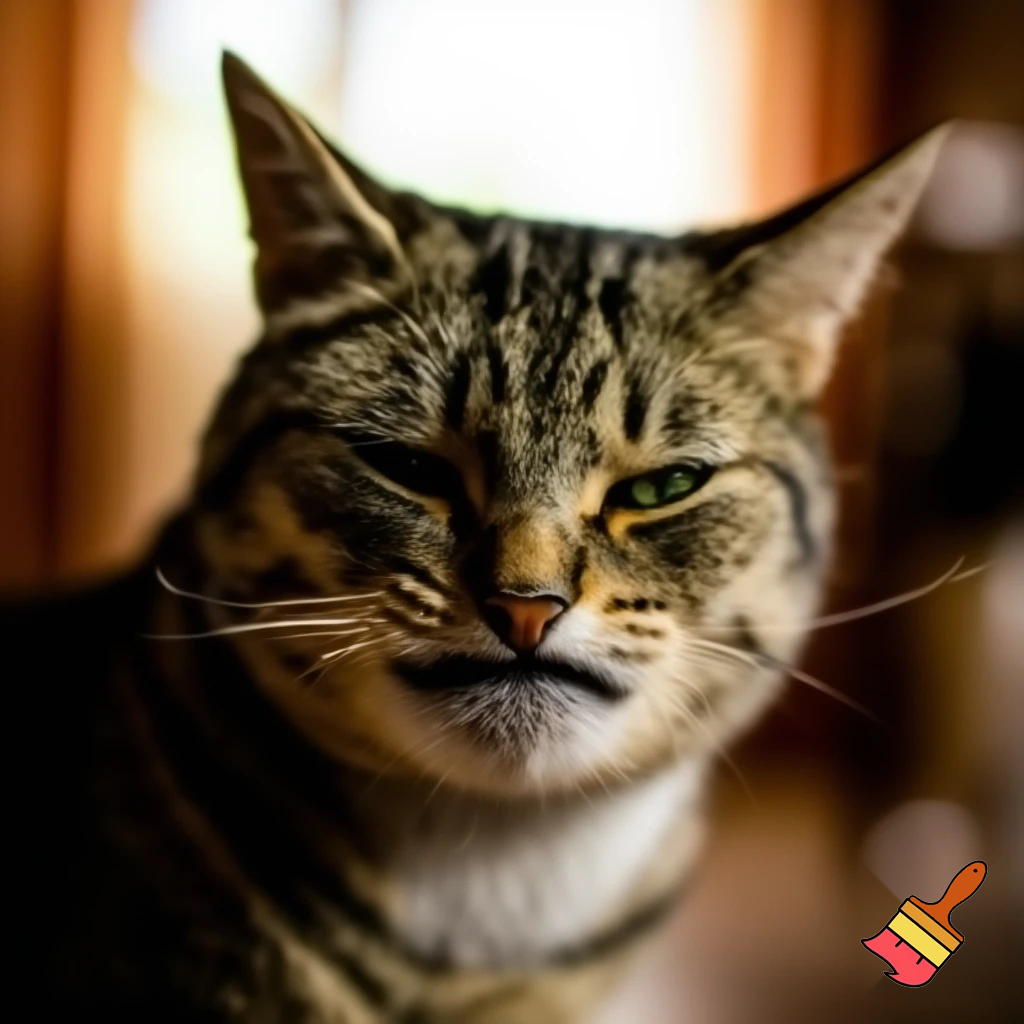 Cat with a stupid smirk