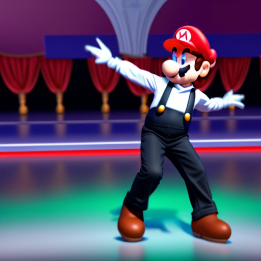 A boy dancing with mario