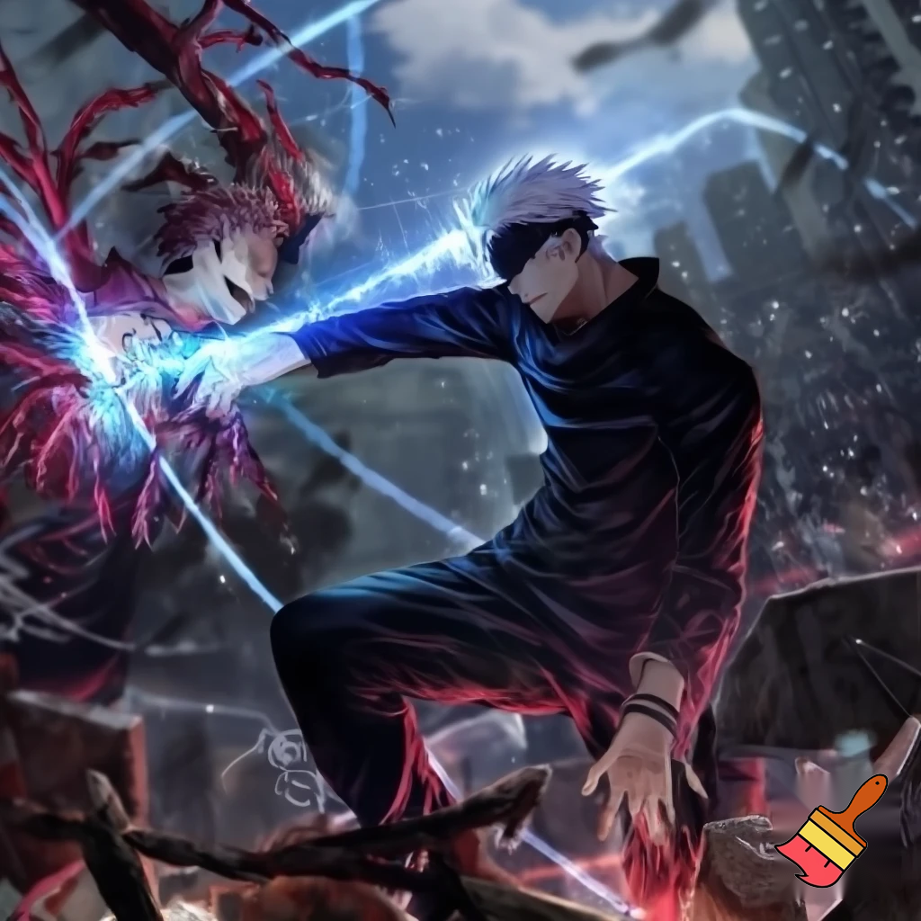 gojo fighting sakuna

