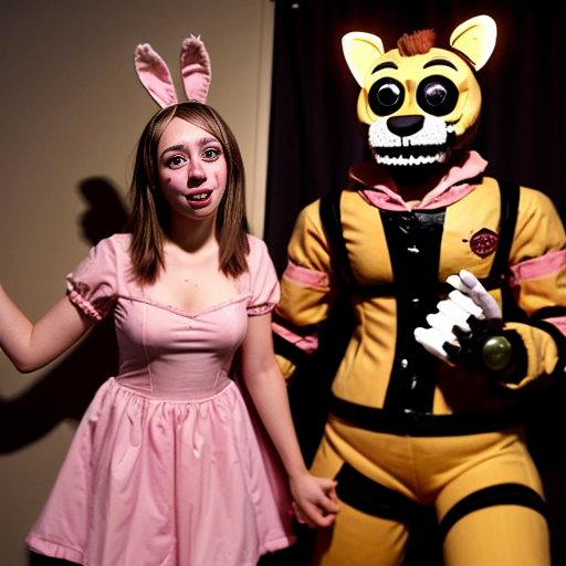 Show me what would happen if a boyfriend and girlfriend (Friday night funkin') were captured by female animatronics fnaf 2 , who then decided to make the boyfriend a girl (change his gender and appearance) and put the girl (boyfriend gender) in a cute sexy bunny animatronic costume, and the wife girlfriend in a female animatronic cat costume. Both died in agony. ( Blood ) How would the spirit of the girl (boyfriend gender) and his wife (girlfriend) react afterward?