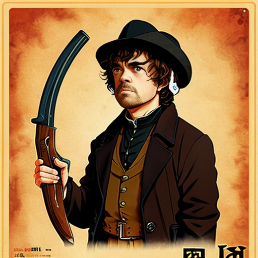 peter dinklage as a disgrunted pilgrim with a blunderbuss and hat with buckle norman rockwell illustration art style 