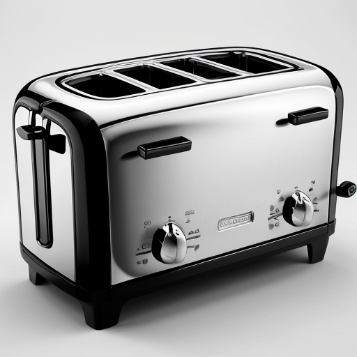 Balck and white toaster with lines