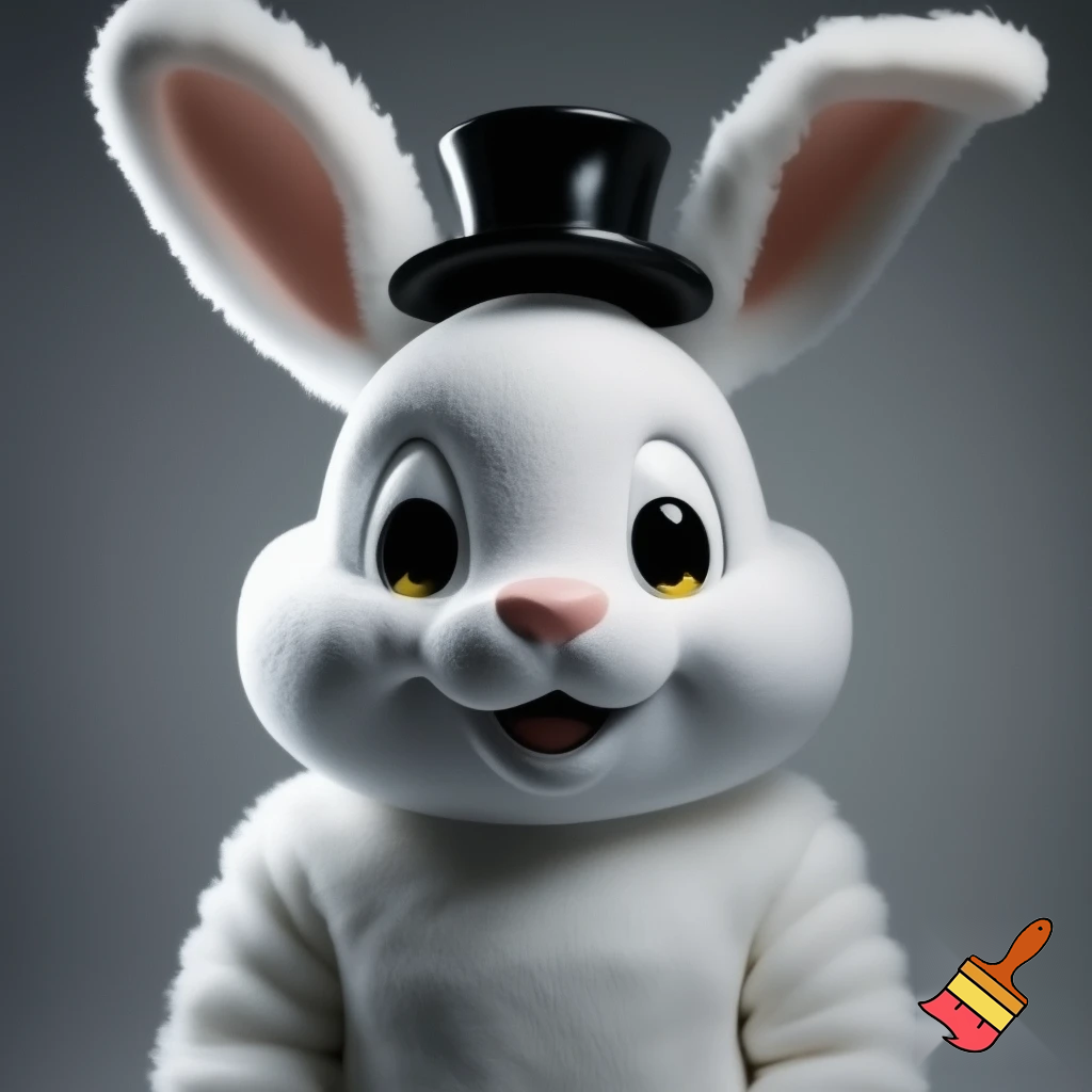 Easter bunny mascot costume top hat