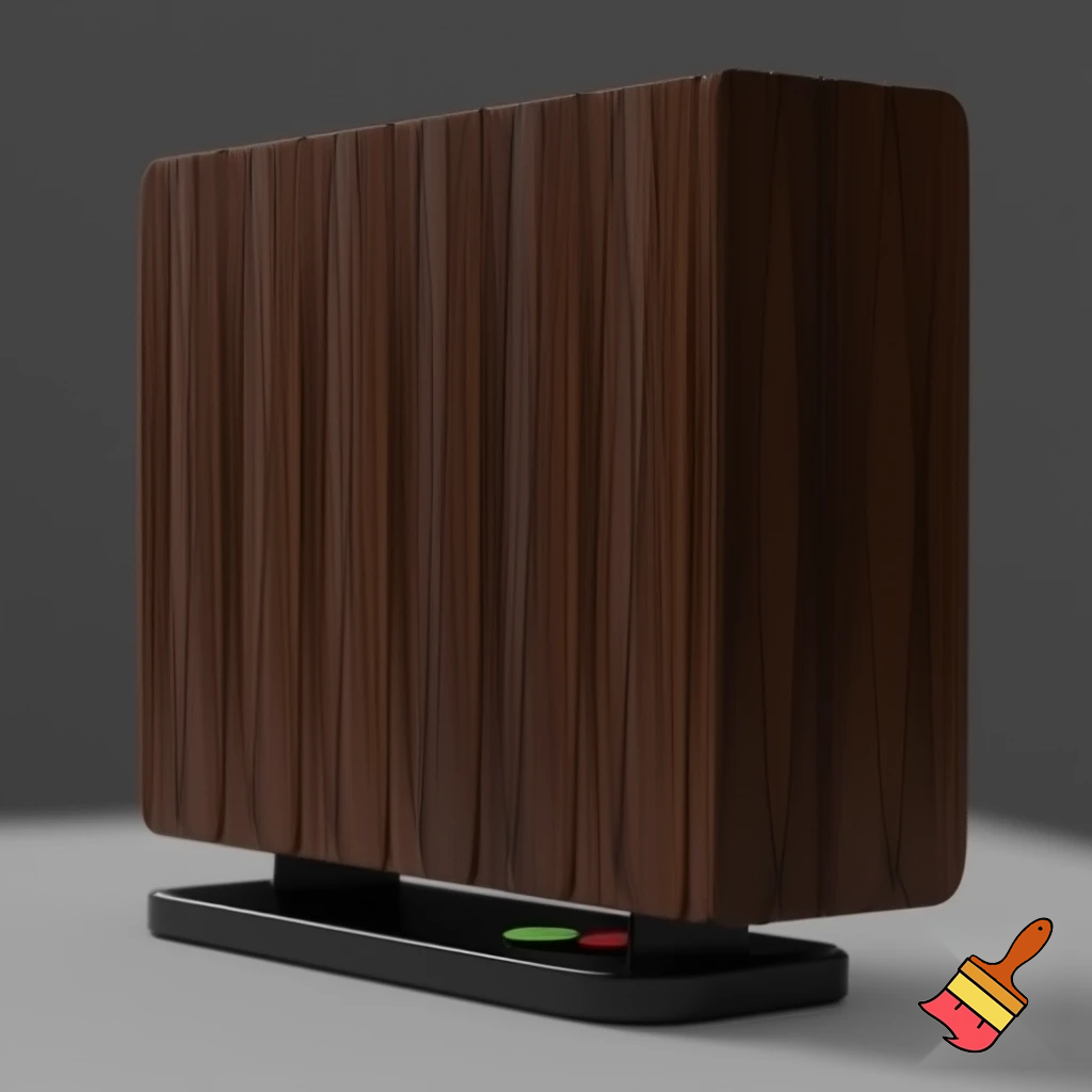 can you generate a light that is a long wooden cuboid and has indentations in it going diamond line diamond line and at the bottom is a base that has a charging socket, a colourchanging button and a on