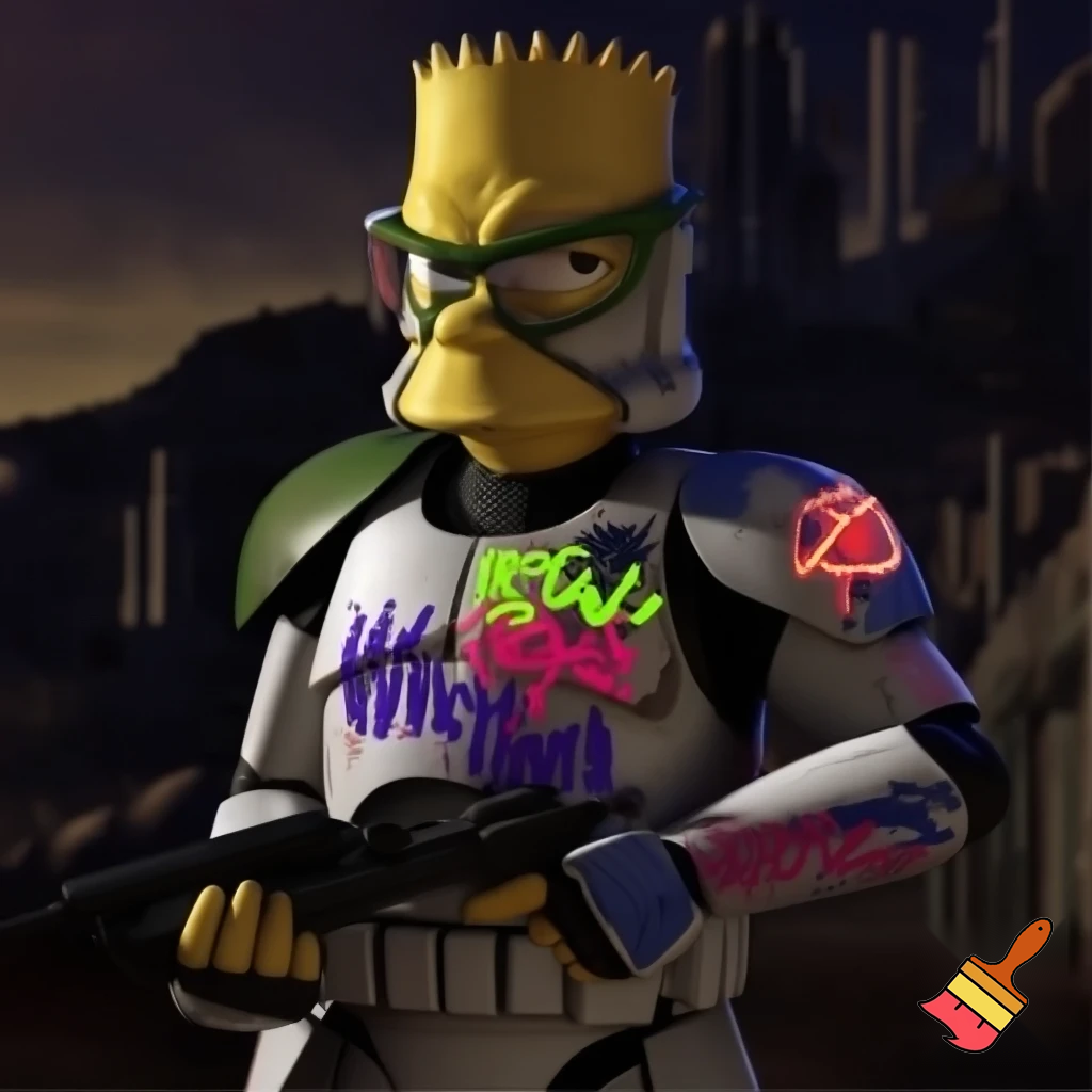 Bart Simpson as a clone trooper