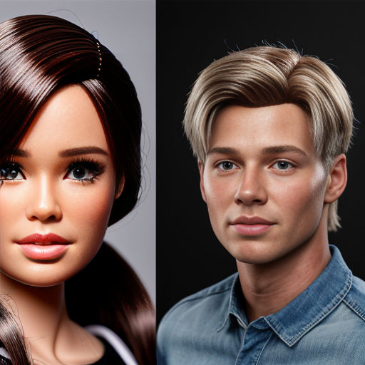 barbie that is 3 years old and ken who is 15 and a 29 year old father who is a teacher with black hair and is very handsome with hazel eyes