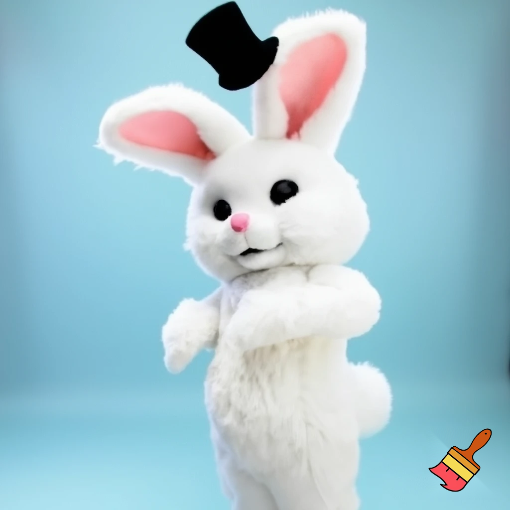 Easter bunny mascot costume top hat mascot costume magic
