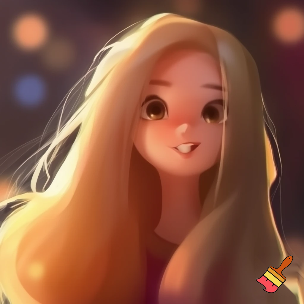 long blond hair, button nose, hazel eyes, short stature, curves, female, gap tooth