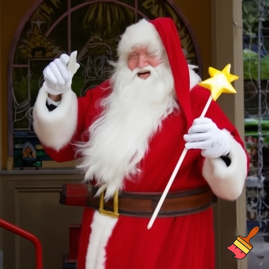 Santa Claus Pennwell Disney🇫🇷 wizard Santa Claus Santa Claus real person Disneyland Paris Santa Claus in Paris the wizard💫🏰 a wizard hat Magic Star wand