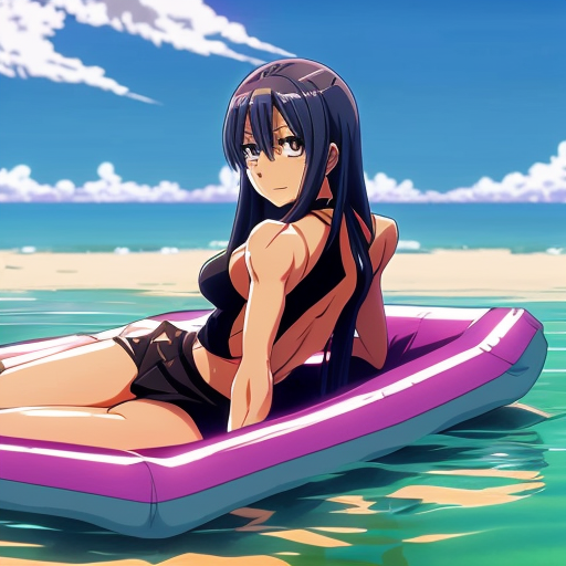 2d image of an African American girl on a raft