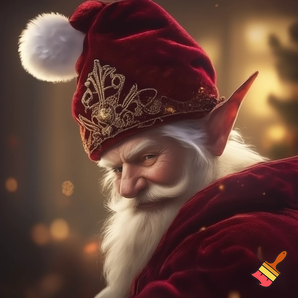 Elf Santa Claus hat velvet