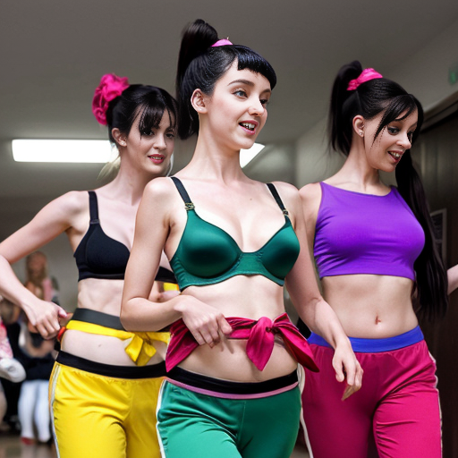 90's disney's 2d aladdin style comic dark blue background and panels of panel 1 a marching band of black haired ponytail women  with blue skin,blue harem pants red bra and red sash and red curved slippers and each playing an instrument while marching out of the remains of the belly bugle. 
Panel 2 followed by a giant black haired ponytail woman with green skin,green harem pants pink bra and pink curved slippers sash with cowbells who marches in front of a black haired ponytail woman with yellow skin, yellow harem pants, purple bra and purple sash and purple curved slippers . 
Panel 3 then the giant black haired ponytail woman with green skin,green harem pants pink bra and pink curved slippers sash with cowbells  who repeatedly steping and squishing on a black haired ponytail woman with yellow skin, yellow harem pants, purple bra and purple sash and purple curved slippers 
Panel 4 The black haired ponytail woman with yellow skin,yellow harem pants purple bra and purple sash and purple curved slippers eventually has enough and sneaks behind the giant black haired ponytail woman with green skin,green harem pants pink bra and pink sash and pink curved slippers 
panel 5 The black haired ponytail woman with yellow skin,yellow harem pants purple bra and purple sash and purple curved slippers then kicks the giant black haired ponytail woman with green skin,green harem pants pink bra and pink sash and pink curved slippers in the butt. 
Panel 6 then the giant black haired ponytail woman with green skin,green harem pants pink bra and pink sash and pink curved slippers split into three black haired ponytail women with big breast and hips green skin,green harem pants pink bra and pink sash and pink curved slippers. 