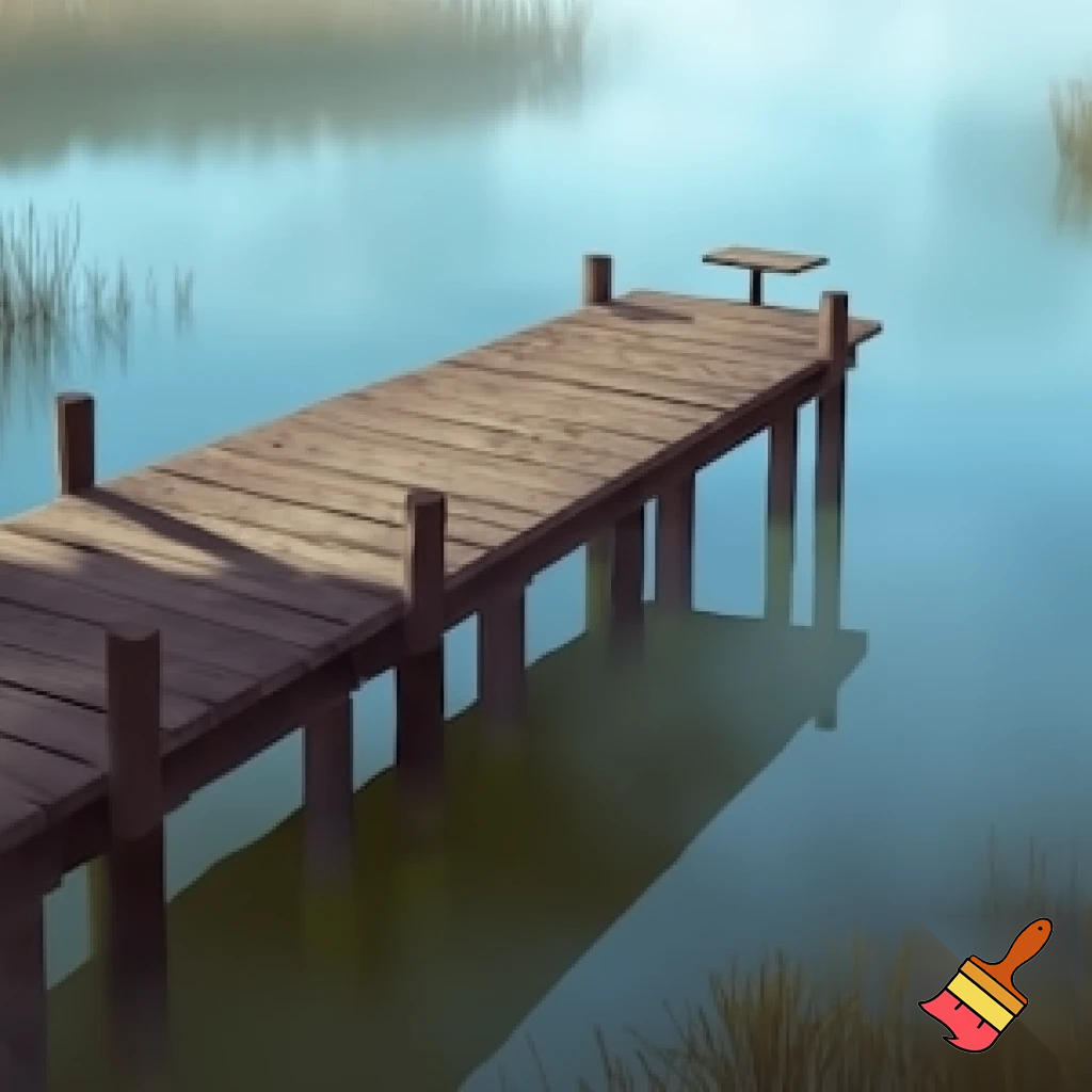 A Dock over a small pond with 18 pilings and a small T shaped end 